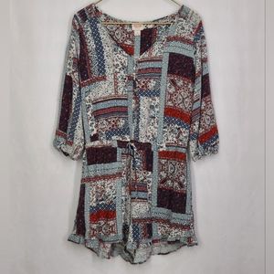 Mossimo, Patchwork Romper, XL Womens